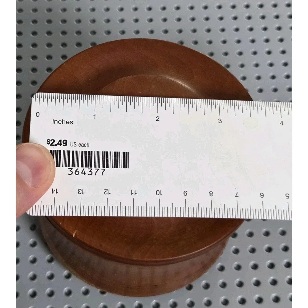 Vintage Black Cherry Wood Round Trinket Stash Spice Box‎ Container with Lid